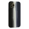 Apple iPhone 12 Pro Max Kılıf Ebruli Lansman Silikon - Siyah-Lacivert