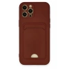 Apple iPhone 12 Pro Max Kılıf Kelvin Kartvizitli Silikon - Bordo