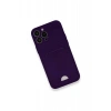 Apple iPhone 12 Pro Max Kılıf Kelvin Kartvizitli Silikon - Derin Mor