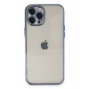 Apple iPhone 12 Pro Max Kılıf Lensli Silikon - Açık Mavi