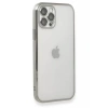 Apple iPhone 12 Pro Max Kılıf Lensli Silikon - Gümüş