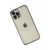 Apple iPhone 12 Pro Max Kılıf Lensli Silikon - Siyah