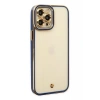 Apple iPhone 12 Pro Max Kılıf Liva Lens Silikon - Mavi