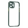 Apple iPhone 12 Pro Max Kılıf Miami Şeffaf Silikon - Koyu Yeşil