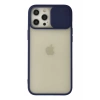 Apple iPhone 12 Pro Max Kılıf Palm Buzlu Kamera Sürgülü Silikon - Lacivert
