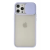 Apple iPhone 12 Pro Max Kılıf Palm Buzlu Kamera Sürgülü Silikon - Lila