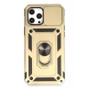 Apple iPhone 12 Pro Max Kılıf Pars Lens Yüzüklü Silikon - Gold