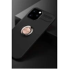 Apple iPhone 12 Pro Max Kılıf Range Yüzüklü Silikon - Siyah-Gold