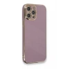 Apple iPhone 12 Pro Max Kılıf Volet Silikon - Mor
