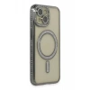 Apple iPhone 13 Kılıf Joke Simli Magneticsafe Kılıf - Gri