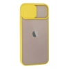 Apple iPhone 13 Kılıf Palm Buzlu Kamera Sürgülü Silikon - Sarı