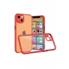 Apple iPhone 13 Mini Kılıf Miami Şeffaf Silikon - Kırmızı