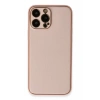 Apple iPhone 13 Pro Kılıf Coco Deri Silikon Kapak - Pembe