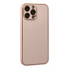 Apple iPhone 13 Pro Kılıf Coco Deri Silikon Kapak - Pudra