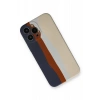 Apple iPhone 13 Pro Kılıf Ebruli Lansman Silikon - Lacivert-Krem