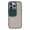 Apple iPhone 13 Pro Kılıf Palm Buzlu Kamera Sürgülü Silikon - Yeşil