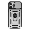 Apple iPhone 13 Pro Kılıf Pars Lens Yüzüklü Silikon - Gümüş
