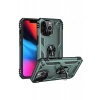 Apple iPhone 13 Pro Kılıf Sofya Yüzüklü Silikon Kapak - Yeşil