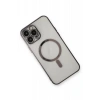 Apple iPhone 13 Pro Max Kılıf Magneticsafe Lazer Silikon - Siyah