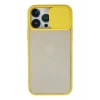 Apple iPhone 13 Pro Max Kılıf Palm Buzlu Kamera Sürgülü Silikon - Sarı