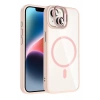 Apple iPhone 13 Remim Lensli Magsafe Standlı Kapak - Pembe