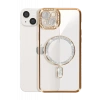 Apple iPhone 14 Kılıf Joke Simli Magneticsafe Kılıf - Gold