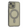 Apple iPhone 14 Kılıf Joke Simli Magneticsafe Kılıf - Gri