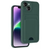 Apple iPhone 14 Kılıf Kelvin Kartvizitli Silikon - Koyu Yeşil