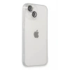 Apple iPhone 14 Kılıf Luko Lens Silikon - Gümüş