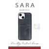 Apple iPhone 14 Kılıf Sara Kartvizitli Deri Kılıf - Kırmızı