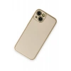 Apple iPhone 14 Plus Kılıf Coco Deri Silikon Kapak - Gold