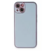 Apple iPhone 14 Plus Kılıf Coco Deri Silikon Kapak - Sky Blue