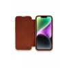 Apple iPhone 14 Pro Kılıf Dolpin Kapaklı - Kahverengi
