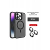 Apple iPhone 14 Pro Kılıf Flet Lens Magsafe Kapak - Siyah
