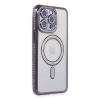 Apple iPhone 14 Pro Kılıf Joke Simli Magneticsafe Kılıf - Derin Mor