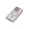 Apple iPhone 14 Pro Kılıf Joke Simli Magneticsafe Kılıf - Gold