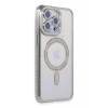 Apple iPhone 14 Pro Kılıf Joke Simli Magneticsafe Kılıf - Gümüş