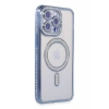 Apple iPhone 14 Pro Kılıf Joke Simli Magneticsafe Kılıf - Mavi