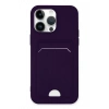 Apple iPhone 14 Pro Kılıf Kelvin Kartvizitli Silikon - Derin Mor