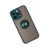 Apple iPhone 14 Pro Kılıf Montreal Yüzüklü Silikon Kapak - Yeşil