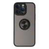 Apple iPhone 14 Pro Max Kılıf Montreal Yüzüklü Silikon Kapak - Siyah