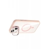 Apple iPhone 14 Remim Lensli Magsafe Standlı Kapak - Pembe