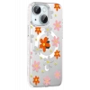 Apple iPhone 15 Floral Magsafe Kapak - Turuncu
