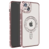 Apple iPhone 15 Kılıf Joke Simli Magneticsafe Kılıf - Pembe