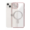 Apple iPhone 15 Kılıf Joke Simli Magneticsafe Kılıf - Pembe