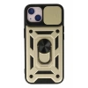 Apple iPhone 15 Kılıf Pars Lens Yüzüklü Silikon - Gold