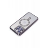 Apple iPhone 15 Pro Kılıf Joke Simli Magneticsafe Kılıf - Derin Mor