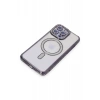 Apple iPhone 15 Pro Kılıf Joke Simli Magneticsafe Kılıf - Derin Mor