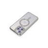 Apple iPhone 15 Pro Kılıf Joke Simli Magneticsafe Kılıf - Gümüş