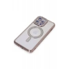 Apple iPhone 15 Pro Kılıf Joke Simli Magneticsafe Kılıf - Pembe